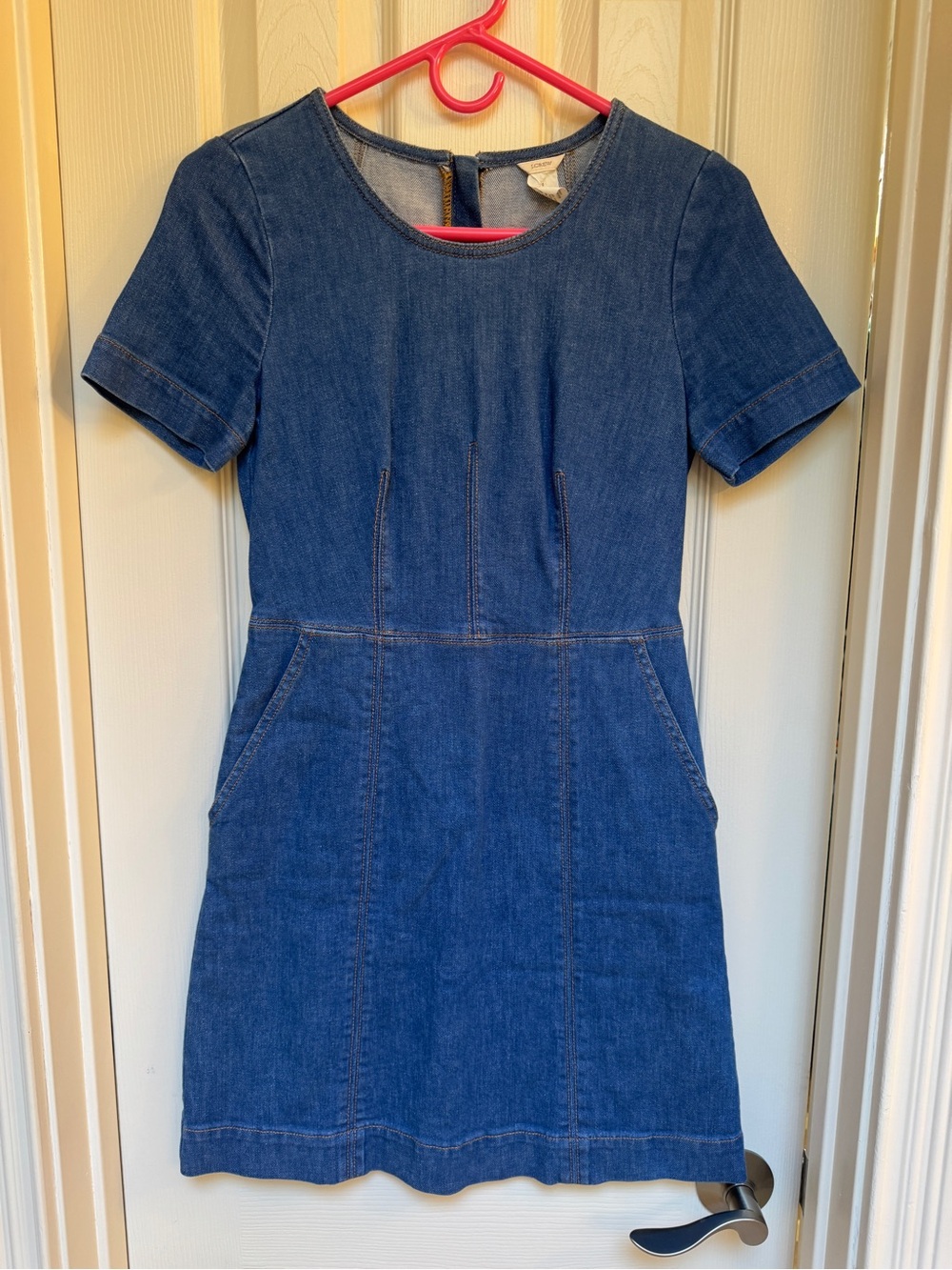 J. Crew Blue Denim Short Sleeve Shift Dress
